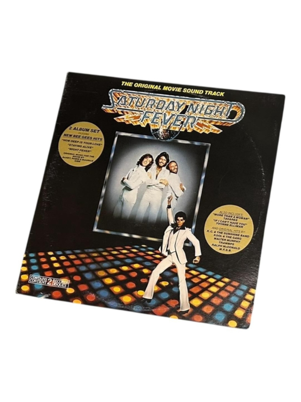 Vintage Saturday Night Fever Soundtrack 12" Black Vinyl 2x LP 1977 RSO Disco